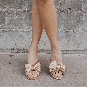 Lulu’s Dorothea Rose Gold Knotted High Heel Sandals 9
